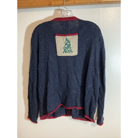 Breckenridge Women’s XL Christmas Cardigan Vintage Art to Wear Button Front - Picture 7 of 9